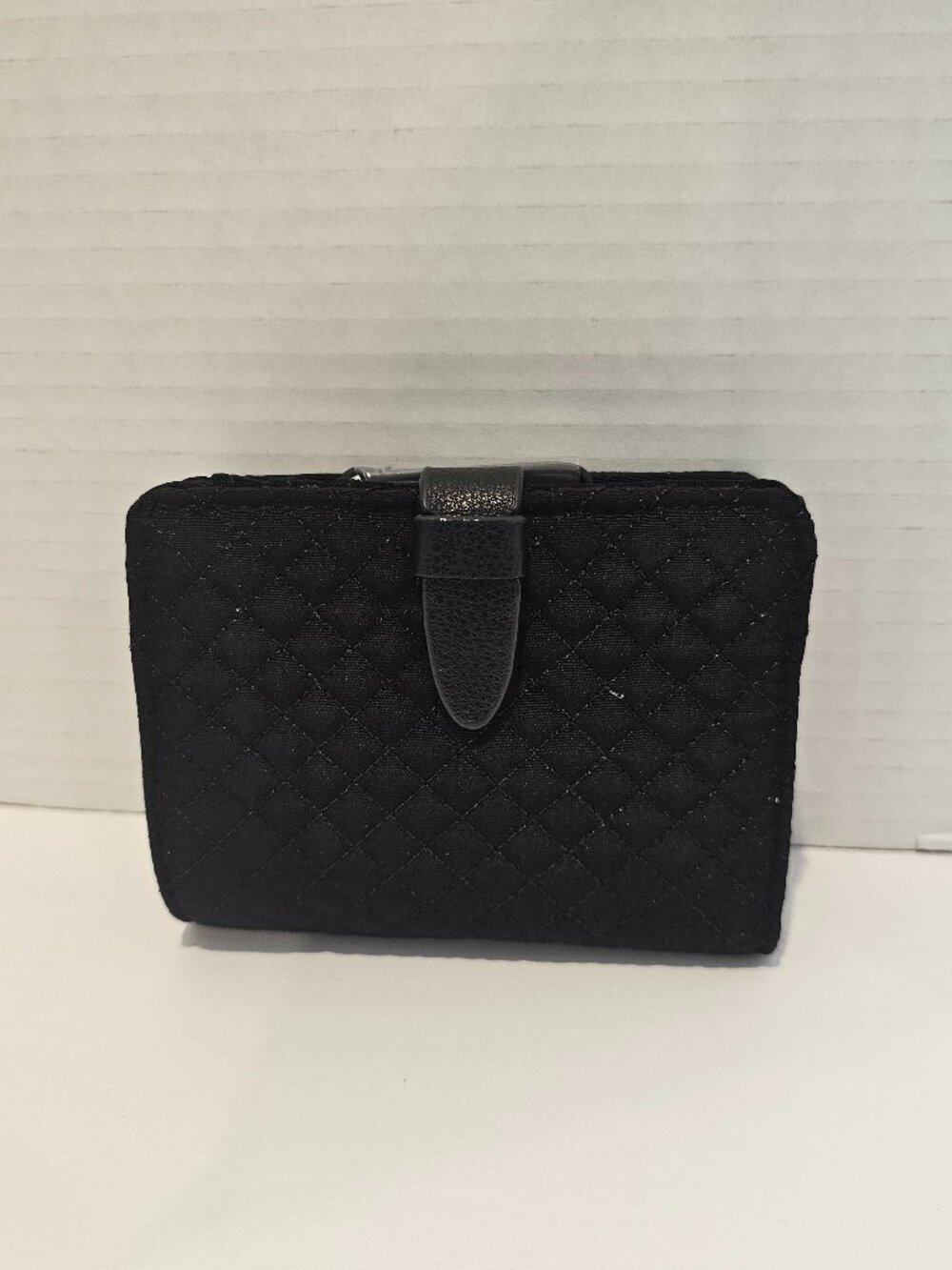 NWT Vera Bradley Iconic RFID Small Wallet Classic Black Microfiber